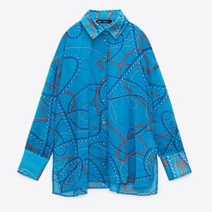 Zara Blue Rope Pattern Blouse
